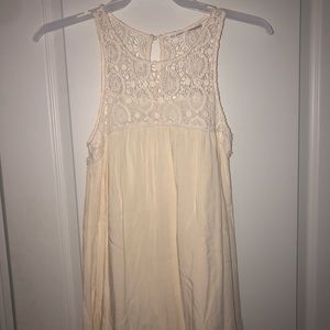 Cream Dress. Lace On Top